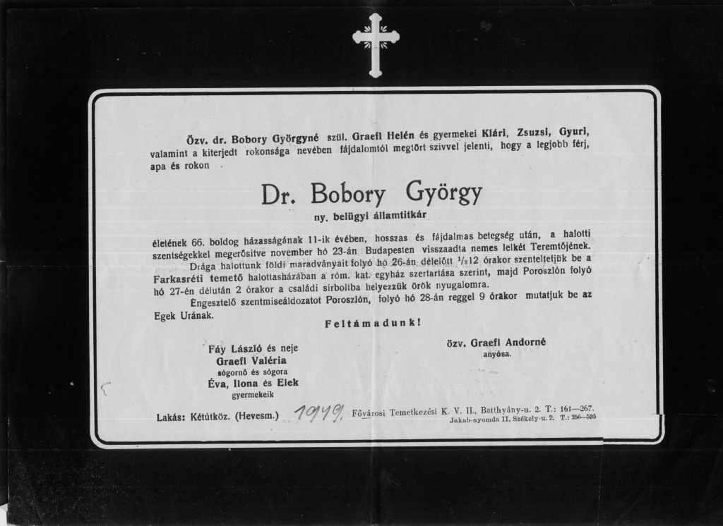 Dr. vitéz bodory györgy gyászjelentése